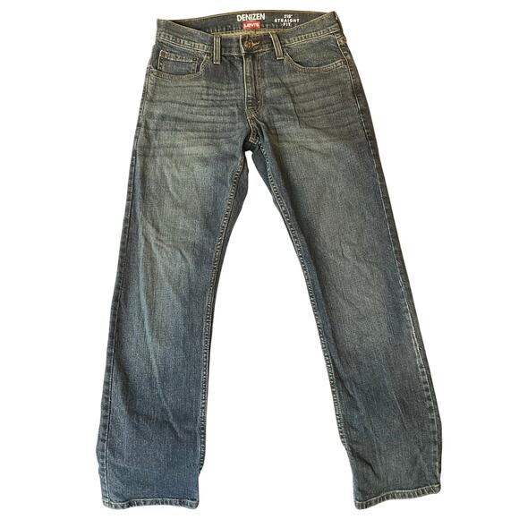 Levi’s Denizen 218 Women Girl Jeans size W30 L30 Blue Mid Rise Straight Fit - Picture 1 of 14